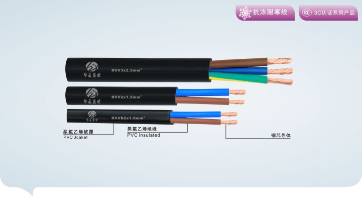RVV型系列铜芯聚氯乙烯绝缘圆型聚氯乙烯护套软电线